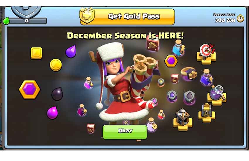 December Gold Pass in Clash of Clans Information, rewards, and more